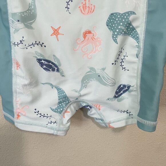 Tommy Bahama Toddler Swim Suit Rash Guard One Piece Sharks Size 24 Months 2T - Picture 7 of 8